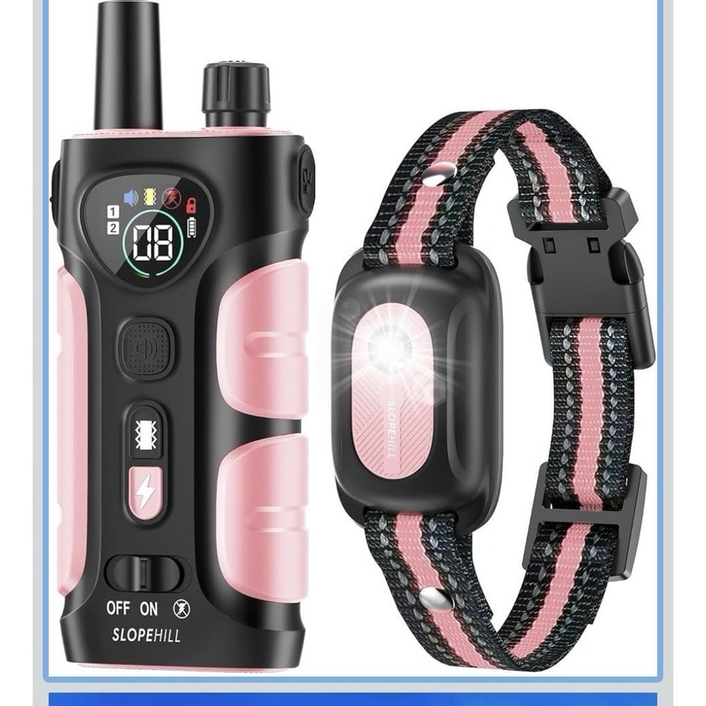 Slopehill Dog Shock Collar 4200ft Dog Training Collar w/ Remote Pink New!